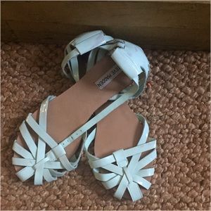 Steve madden mint green flat ankle sandals 8.5